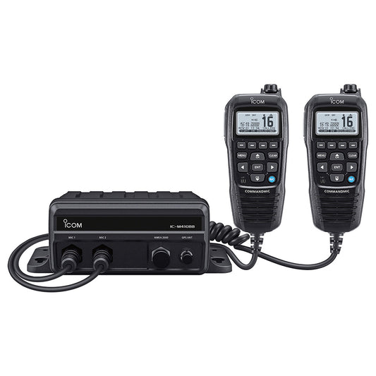 Icom IC-M410BB 11 Black Box VHF w/Black Command Mic  2 Command Mic Ports [M410BB 11 USA]