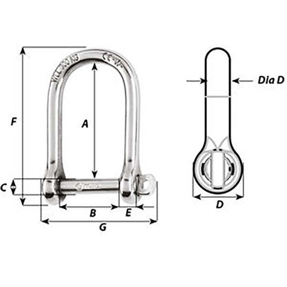 Wichard Self-Locking Large Shackle - Diameter 5mm - 3/16" [1262W]