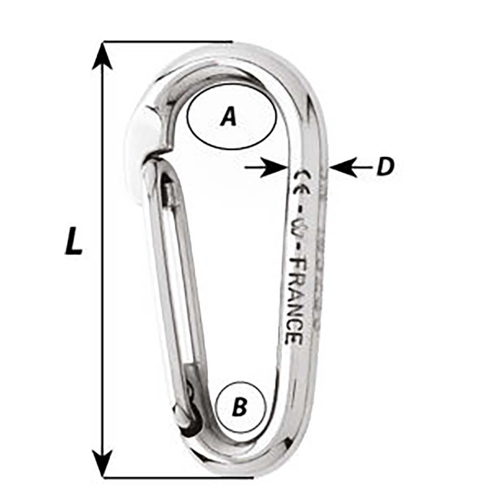 Wichard Symmetric Carbin Hook Without Eye - Length 120mm - 15/32" [2337W]
