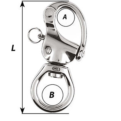 Wichard HR Snap Shackle - Large Bail - Length 140mm [2377W]