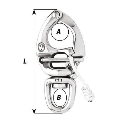 Wichard HR Quick Release Snap Shackle With Swivel Eye - 90mm Length - 3-35/64" [2675W]