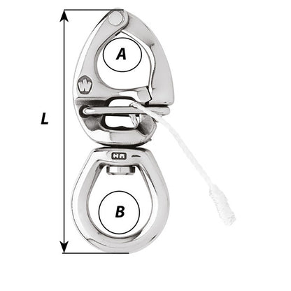 Wichard HR Quick Release Snap Shackle With Large Bail -145mm Length - 5-45/64" [2777W]